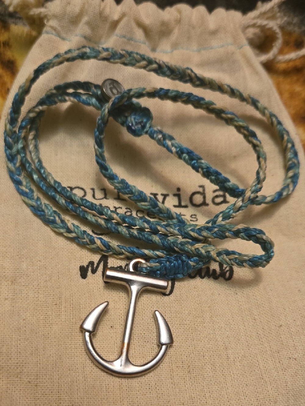 Pura Vida Blue and Light Blue Anchor Bracelet